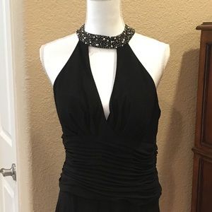 Sexy Little Black Dress Cocktail w Beaded Collar